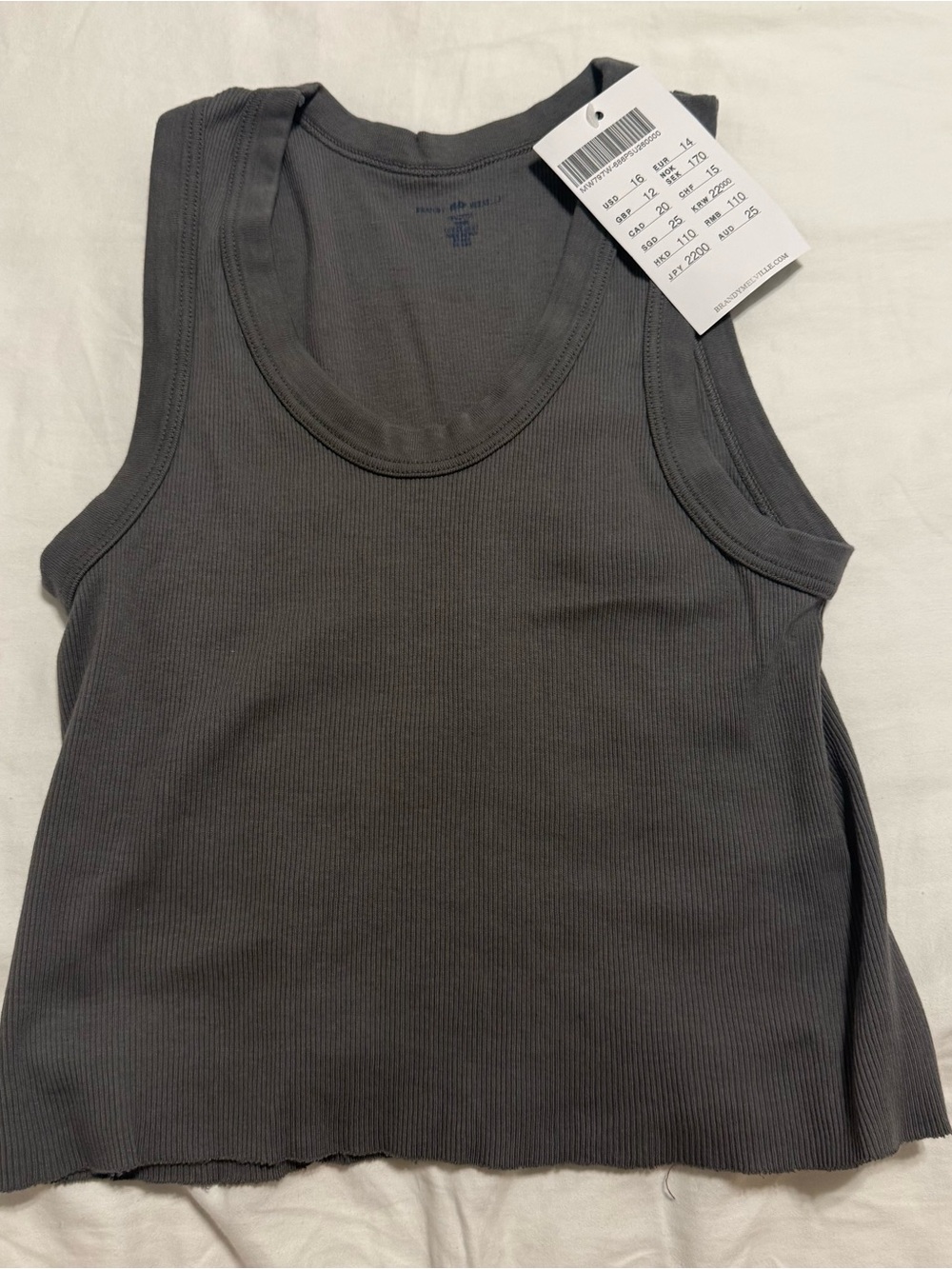 Women’s Ribbed Connor Tank Top - Charcoal Gray